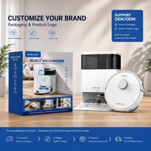 Robot Vacuum and Mop with 10000Pa Suction, Self-Cleaning Dock & Hot Air Drying