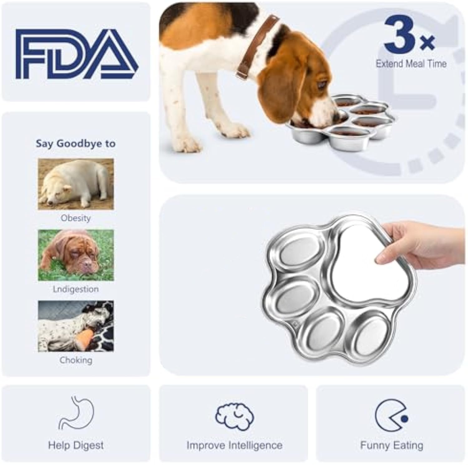 Stainless Steel Slow Feeder Dog Bowl – Non-Slip Bowl for Fast Eaters - Image 6