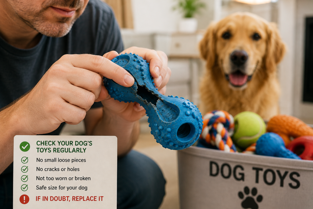 How to check dog toys for damage and safety