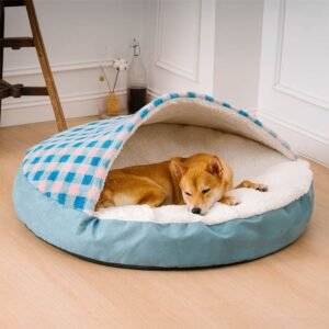 Plush Calming Dog Bed – Soft Pet Nest Bed for Dogs & Cats