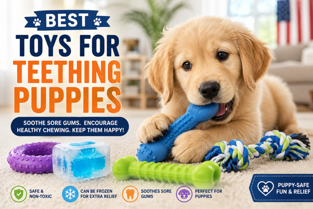 Best toys for teething puppies including safe rubber chew toys