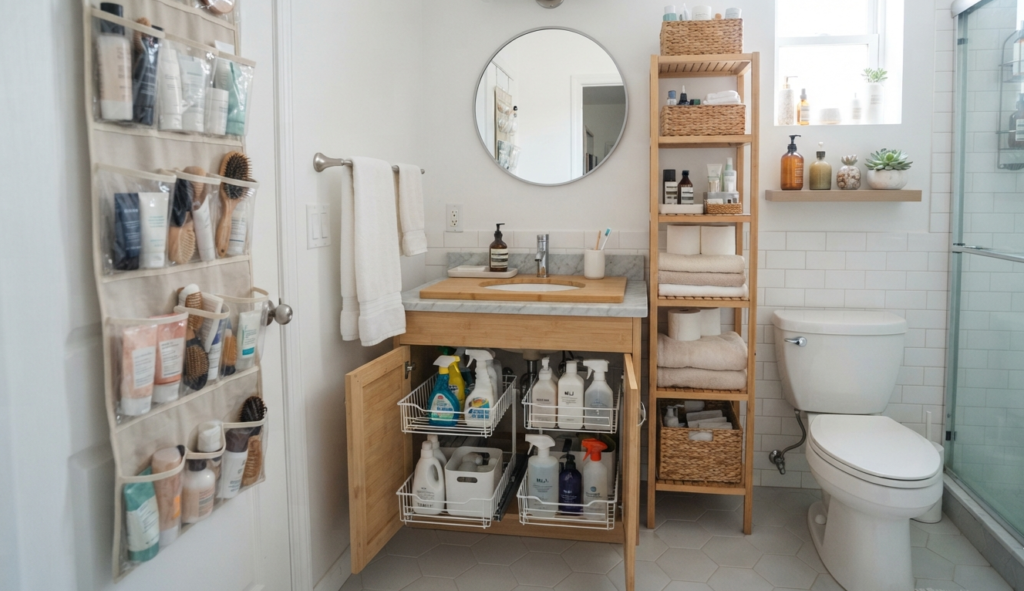 small bathroom organization