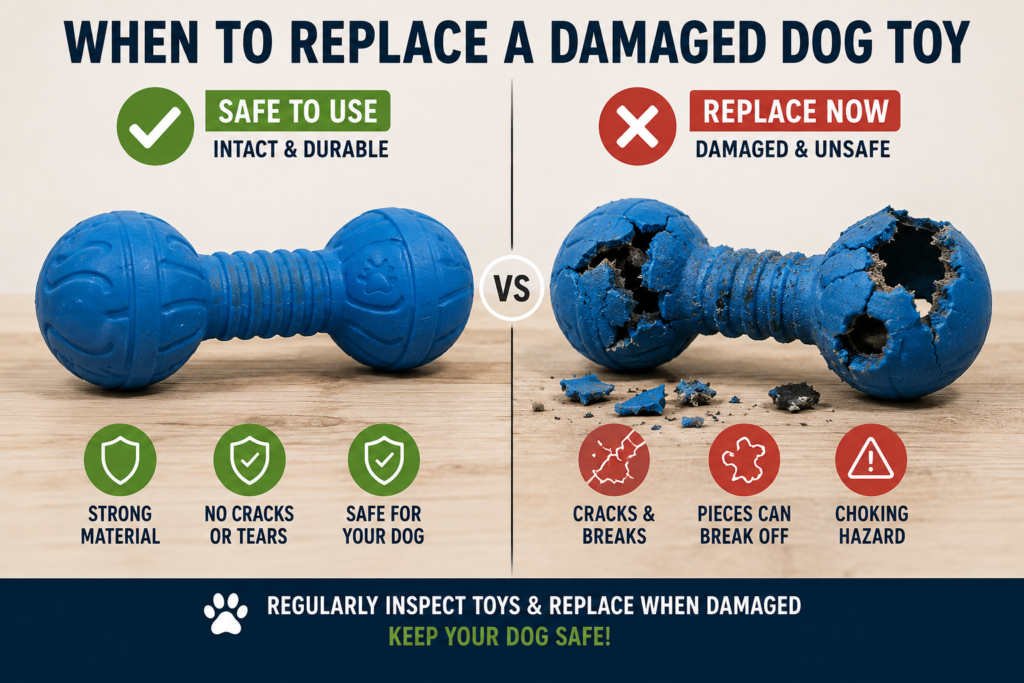when to replace a damaged dog toy