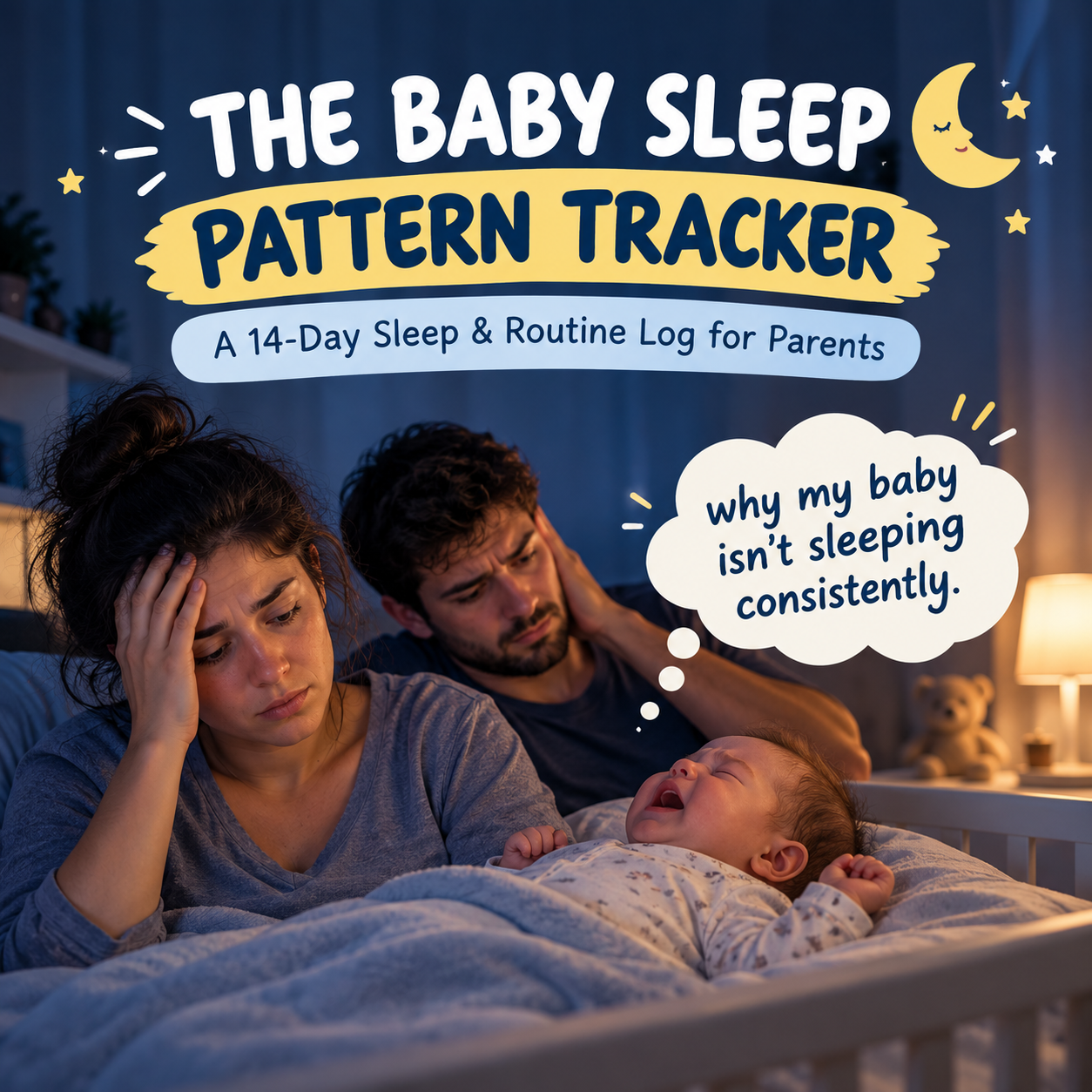 Baby Sleep Tracker Printable | 14-Day Sleep & Routine Log for Parents | Newborn Nap, Bedtime & Night Waking Journal | Instant Download PDF