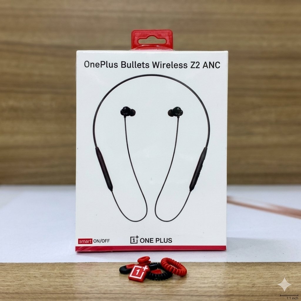 OnePlus Bullets Wireless Z2 ANC Bluetooth in Ear Earphones with Mic, 45dB Hybrid ANC, Bombastic Bass